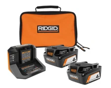 RIDGID 18V 4.0Ah Lithium-Ion Battery and Charger Starter Kit