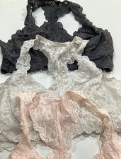 Bralettes Set of 3 Felina Lace Wirefree Women' Sz M/Med Coquette Modern Stretch