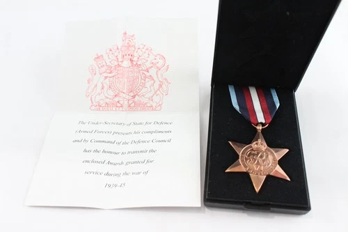 Boxed WW2 Arctic Star W/ Award Note Box Named To C.R Tilney