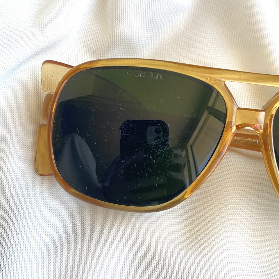 70s 80s Orange Sporty Vintage Safety Sunglasses Unisex Green Lenses 70s-80s-orange-sporty-vintage-safety-sunglasses-unisex-green-lenses