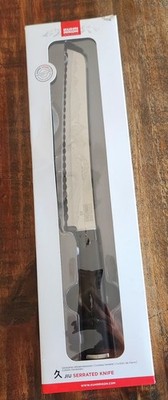 Kuhn Rikon Etched Serrated Knife Swiss Design Stainless  8'' Blade New NOS