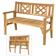 Patio Outdoor Solid Wood Bench Loveseat Chair Park Garden Yard Home Outdoor