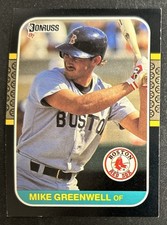 1987 Donruss Mike Greenwell Rookie Card (RC) #585 Red Sox FR Corners & Edges O/C. rookie card picture