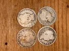 4x BARBER Silver QUARTER 90% Silver $1.00 Face Value Junk Silver Lot FREE SHIP