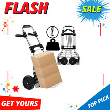 NEW Folding Hand Truck Dolly Cart 330LB Aluminum Telescoping Handle Wheels