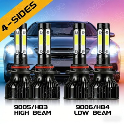 4-Sides Combo 9005 + 9006 LED Headlight Kit Bulbs High Low Beam White 80000LM A+