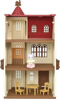 EPOCH Calico Critters Sylvanian Families HA-49 Red Roof House Elevator Persian Cat New