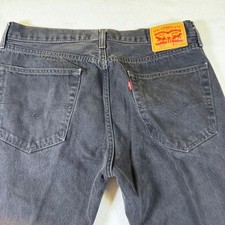 Levis 505 Regular Fit Straight Leg Jeans Mens 36x32 Faded Black Denim 00505-0260