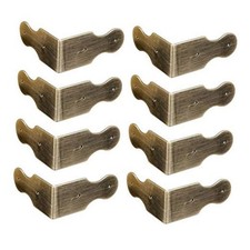 8Pcs Pure Brass Box Corner Protector Corner Braces Hardware Desk Antique Bronze