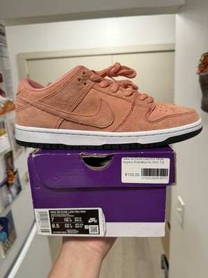 Nike SB Dunk Low Pro Pink Suede Skate Shoes Pig 2021 CV1655-600 Mens Size 7