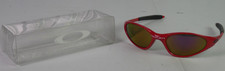 90s Oakley Eye Jacket Sunglasses Red/Mirror Lens Wrap Frames - Made in USA