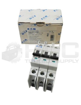 NEW EATON FAZ-D6/3-NA CIRCUIT BREAKER 6A 3P 277-480VAC