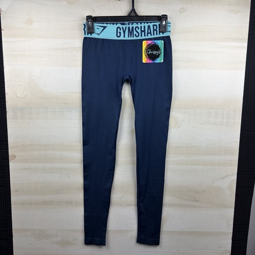 Gymshark Flex Womens S Navy Blue Teal Seamless Full Length Ankle Leggings