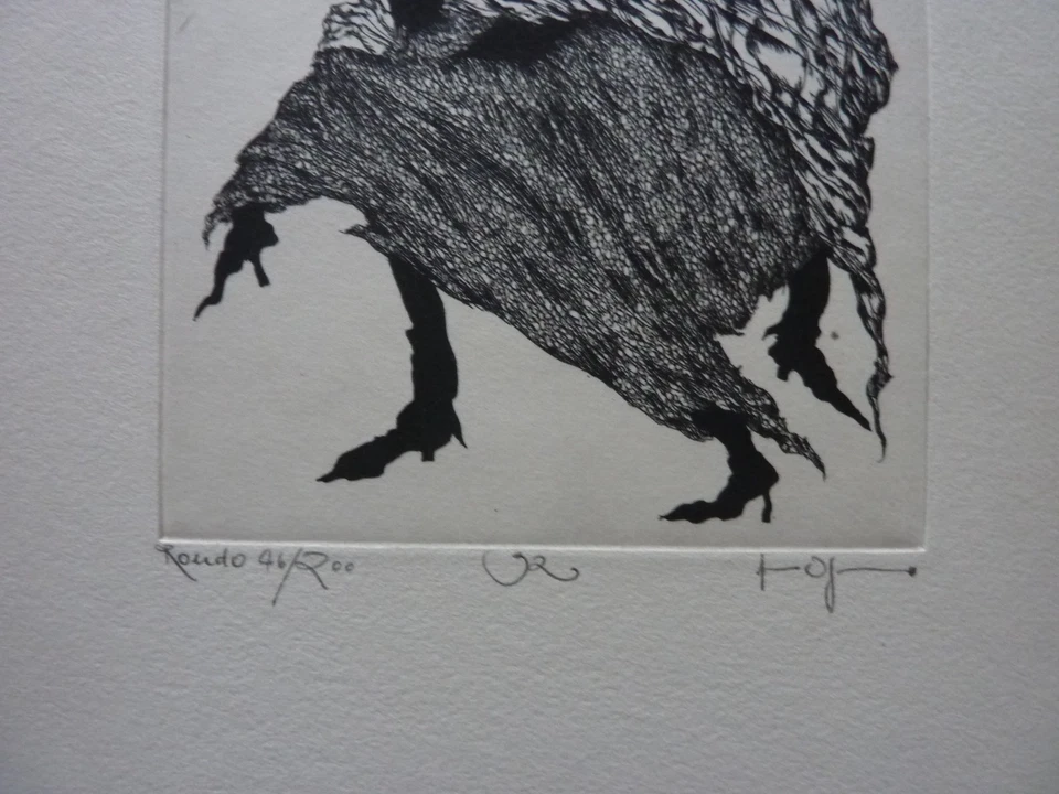 GERTRUDE DEGENHARDT - Original Radierung 1977 "Tänzer & Musikanten" HANDSIGNIERT - Bild 3 von 3