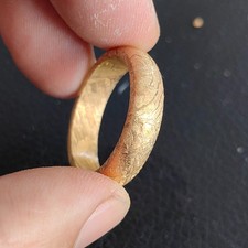 Anillo meteorito Muonionalusta anillo de bodas meteorito tamaño: 8 galvanizado oro 24k