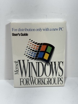 Microsoft Windows 3.11 Workgroups PC User's Guide Brand New Sealed VINTAGE W COA