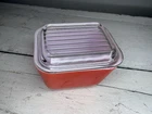 Pyrex Red Vintage Space Saver with Lid Refrigerator Dish w/lid 501C