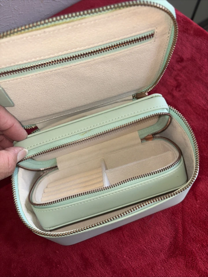 Mini estuche de viaje para joyería Rachel Zoe/maquillaje cremallera todo en uno/color como nuevo Foto 2 de 4