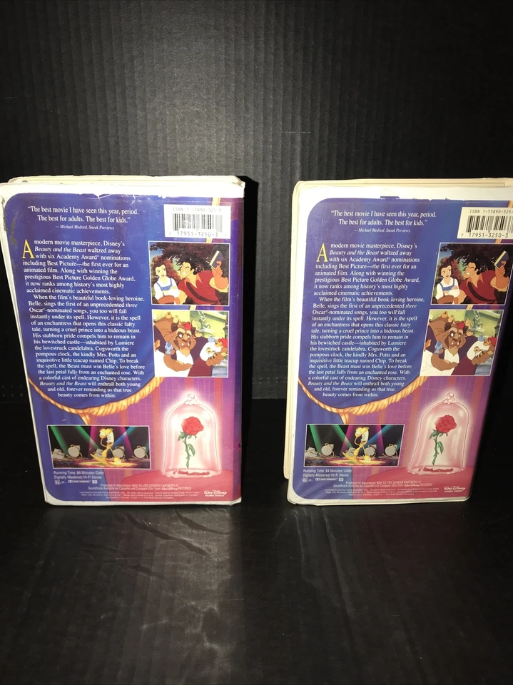 Walt Disney Classic Beauty and the Beast BLACK DIAMOND VHS Banned RARE ! - Image 3 of 4