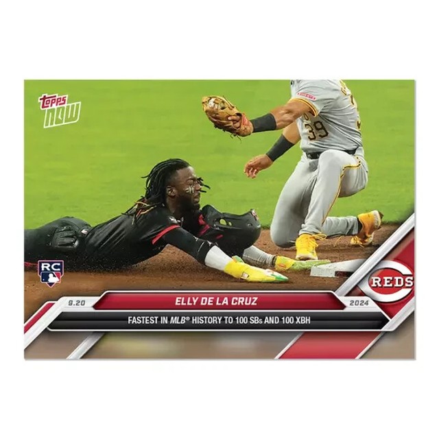 2024 MLB Topps Now 732 Elly De La Cruz (fastest In MLB To 100 Sb 100XBH) Reds RC