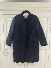 Kate Spade Black Coat With Floral / Flower Lace Trim