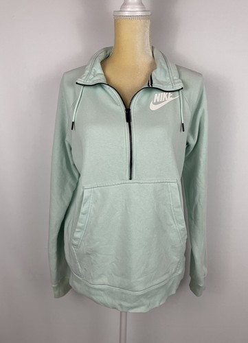 Zip Fleece Pullover Green Womens 
