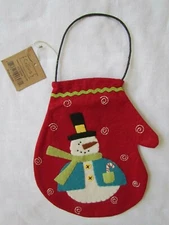 Frosty Snowman Mitten Ornament Larger Tree Collins snowmen primitive style 6244