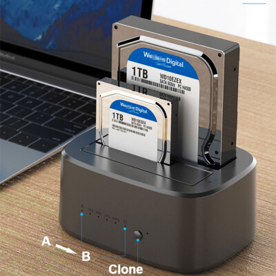 Festplatten Dockingstation,SATA Dual Bay USB 3.0 Docking Station für 2.5'' 3.5''
