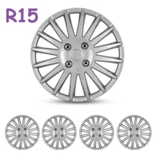 15" Set Of 4 Wheel Hub Caps Cover Replacements R15 Tire & Steel Rim Universal