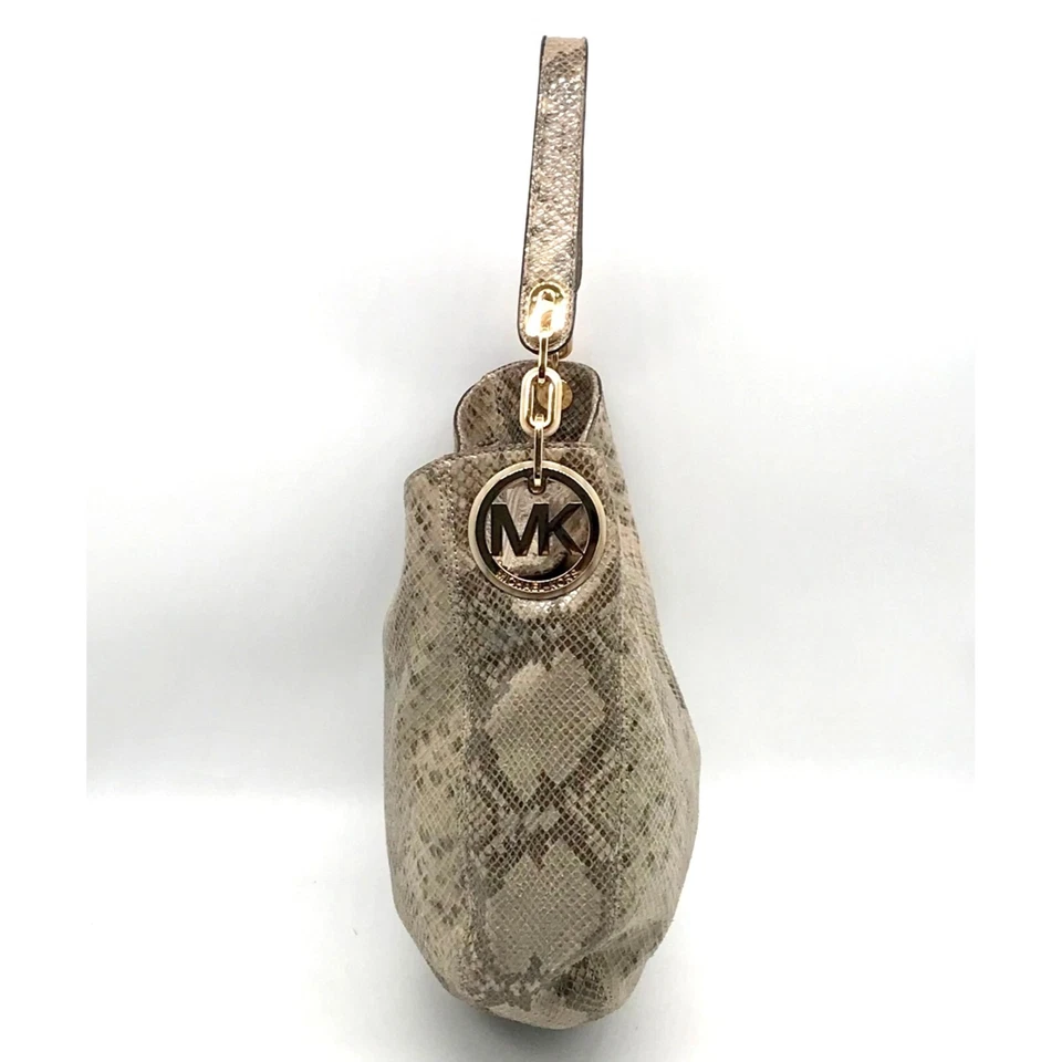 Michael Kors Fulton Angora Python Embossed Medium Chain Hobo Bag - Image 3 of 4
