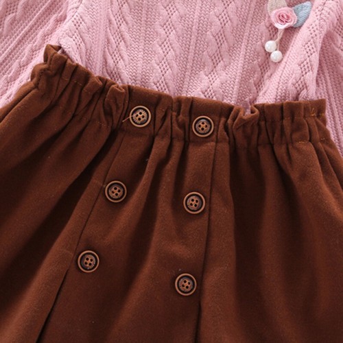 Newborn Baby's Girls Long Sleeve Matched Dress Skirt Fancy Cotton Dress Outfits - Picture 8 of 12