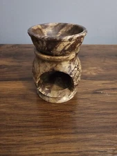 Oil Diffuser - Natural Soapstone Oil Burner Jali 4" Flower Oil Burner