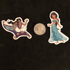 Disney Stickers - Aladdin, Jasmine lot of 2 Stickers
