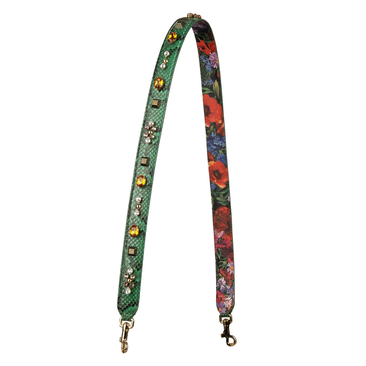 Dolce - Gabbana Crystal Studs Flowers Leather Shoulder Strap for Bag 92190₽