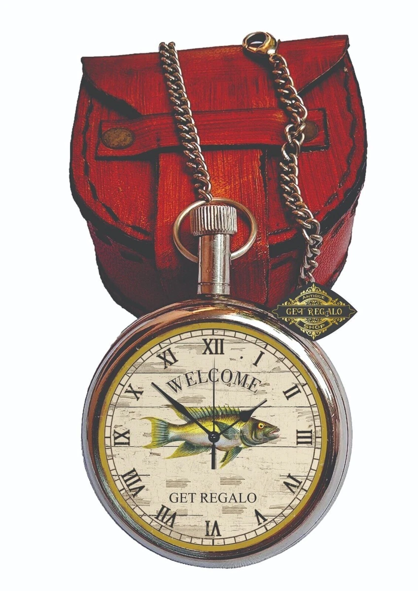 Orologio da taschino personalizzato in ottone con scatola di legno Il