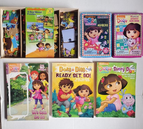 Dora The Explorer & Friends Wood Puzzles Magnet Activity Tin Sets Coloring Books