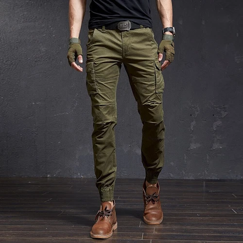 Hochwertige Slim Fit Camouflage Freizeit Cargohose Streetwear Hose für Herren - Bild 12 von 27