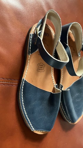 MIBO FABRICAT A MENORCA LEATHER HANDMADE WEDGE SANDAL.SIZE UK 5.EUR 38.GREAT CON - Foto 11 di 17