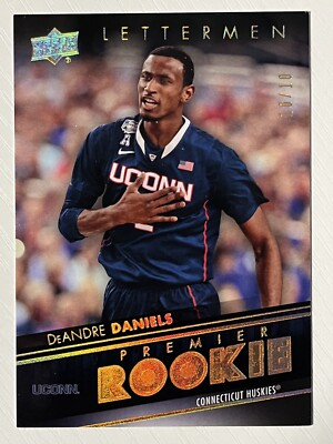 #ad DeAndre Daniels 2014 15 Upper Deck Lettermen Gold RC 10 10 UConn Huskies $5.99