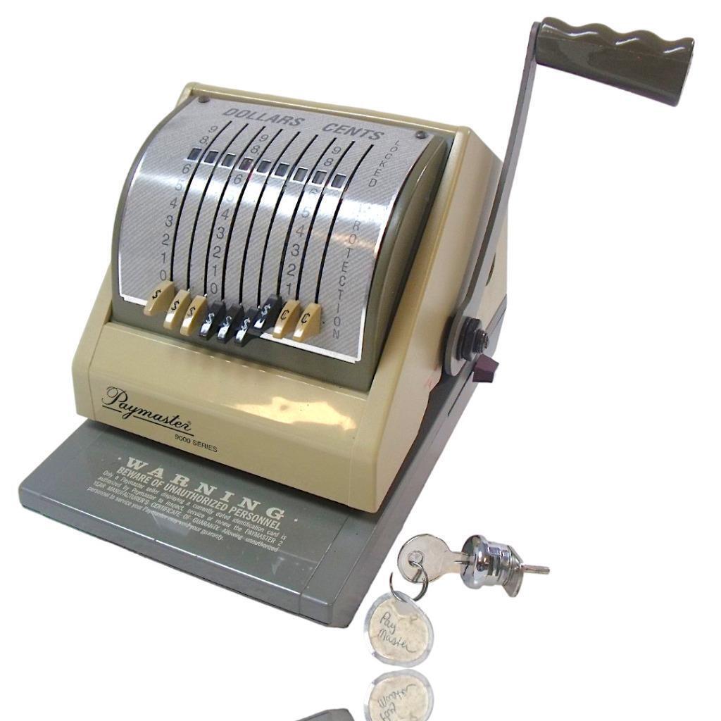Paymaster Series 9000-9 Check Writer Machine Lock & Key Paymaster Series 9000-9 Check Writer Machine Lock & Key