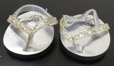 Build A Bear Workshop Silver Glitter Flip Flops Shoes