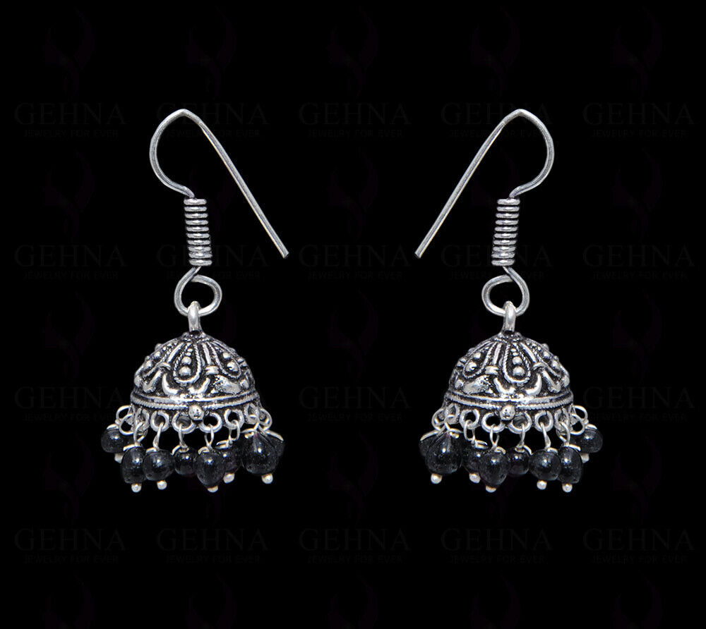 Black Onyx Color Zircon Beads Jhumki Earring For Girls Black Onyx Color Zircon Beads Jhumki Earring For Girls