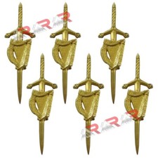 Kilt Pins Scottish Irish Celtic Highland Harp Sword kilts Pin 4" 3 Gold Pins AAR