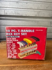 NEW SEALED 10-Piece Metric T-Handle Hex Key Set with Stand #37862