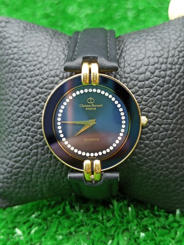 Luxury 90s Christian Bernard Lady Watch Swiss Blue Dial & Rhinestones - Picture 15 of 22