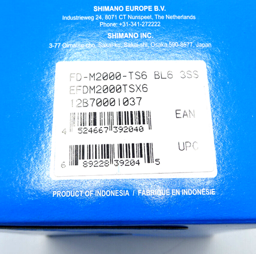 Shimano Altus FD-M2000-TS6 Mountain Bike Front Derailleur 3x9s New SH-157-S19 - Picture 5 of 5