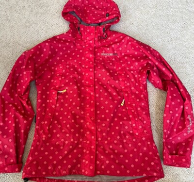 DIDRIKSONS Storm System Dry5 Women Jacket Size 38 (6-8) Hooded Red Waterproof