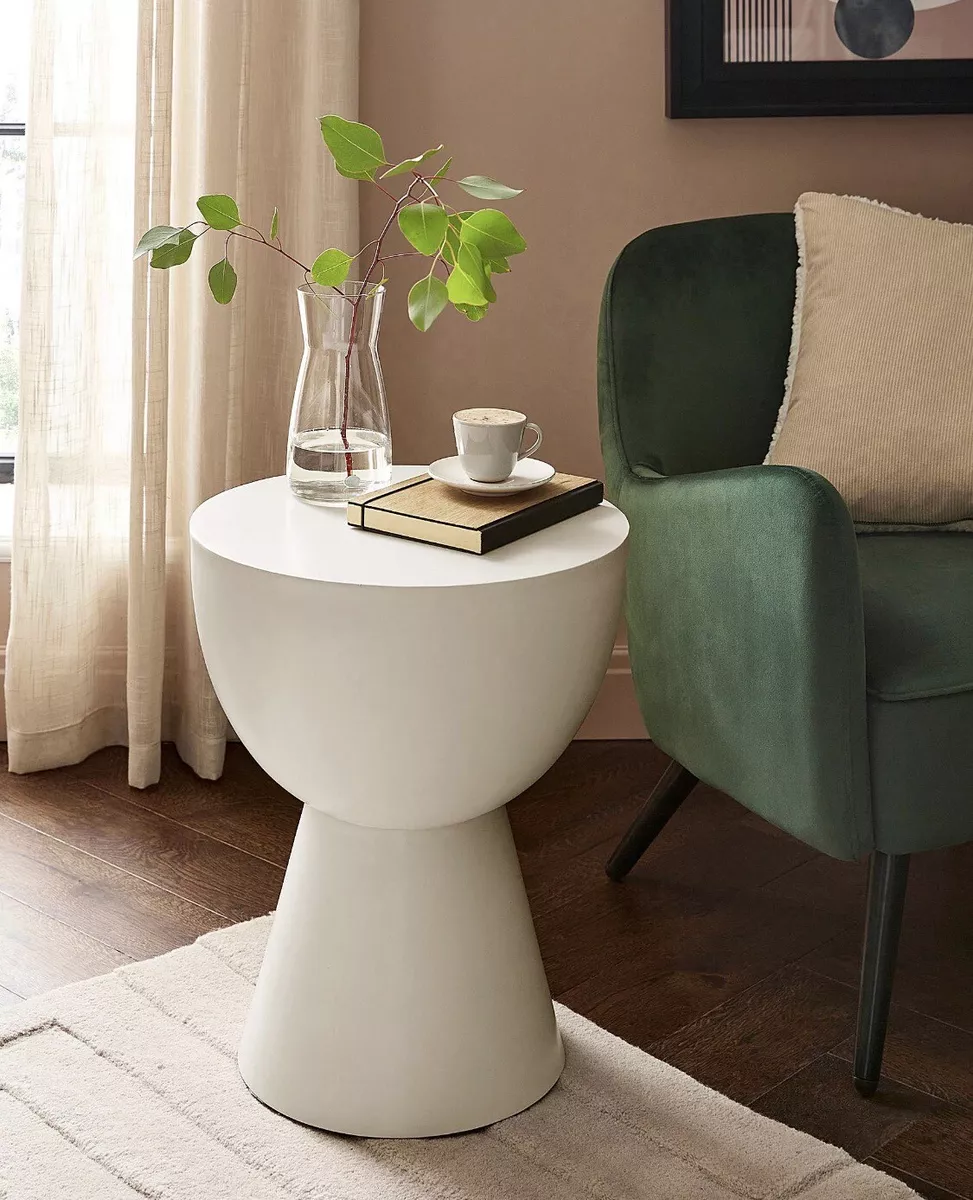 White concrete 2024 side table