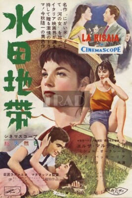 ELSA MARTINELLI La Risaia/ MAUREEN O'HARA Lisbon 1956 JPN Movie AD 7x10 #jg/p