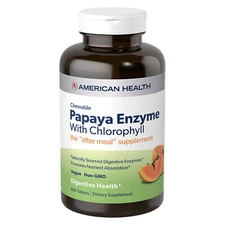 American Health Papaya Enzyme with Chlorophyll Chewable 600 Tablet